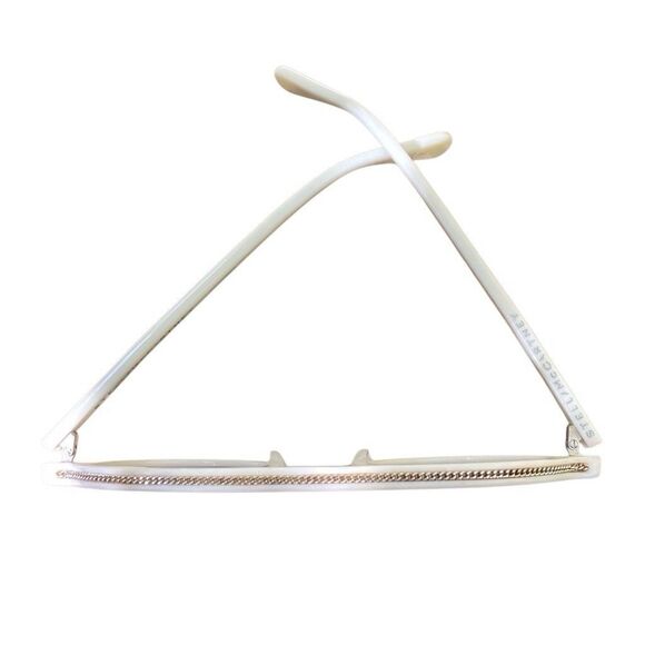 Stella McCartney White Round Frame Sunglasses with Dark Lenses main image 10